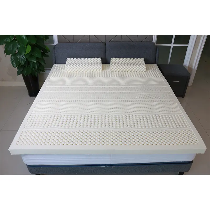 Topper de colchón de látex plano de 7 zona para dormir